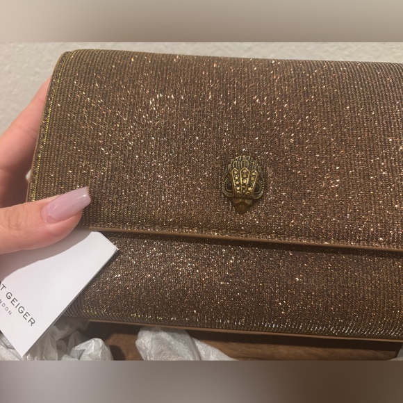 Kurt Geiger Glittering Brown Crossbody Bag - Picture 9 of 14